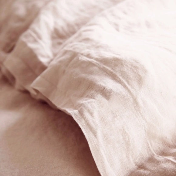 NWT Quince European Linen Soft Blush Twin Duvet Cover - Picture 4 of 5